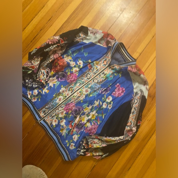 Johnny Was Mizumi Reversible Bomber Jacket Balloon Sleeves large - Picture 3 of 6